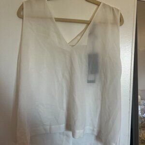 enni Kayne Crepe V Neck Shell Size Large
